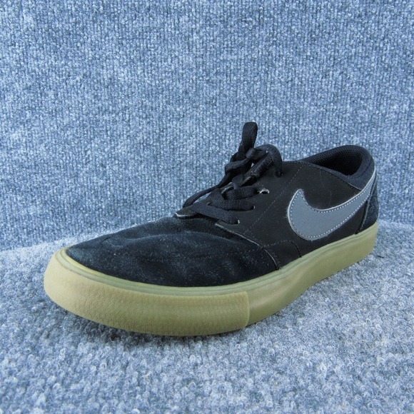 Nike Boys Sneaker‎ Shoes Athletic Black Leather Lace Up Size Y 5 Medium - Picture 1 of 9